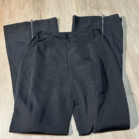 Finesse Black Zip-Detail Flare Pants Y2K Club Vibes Size XS - Picture 6 of 6